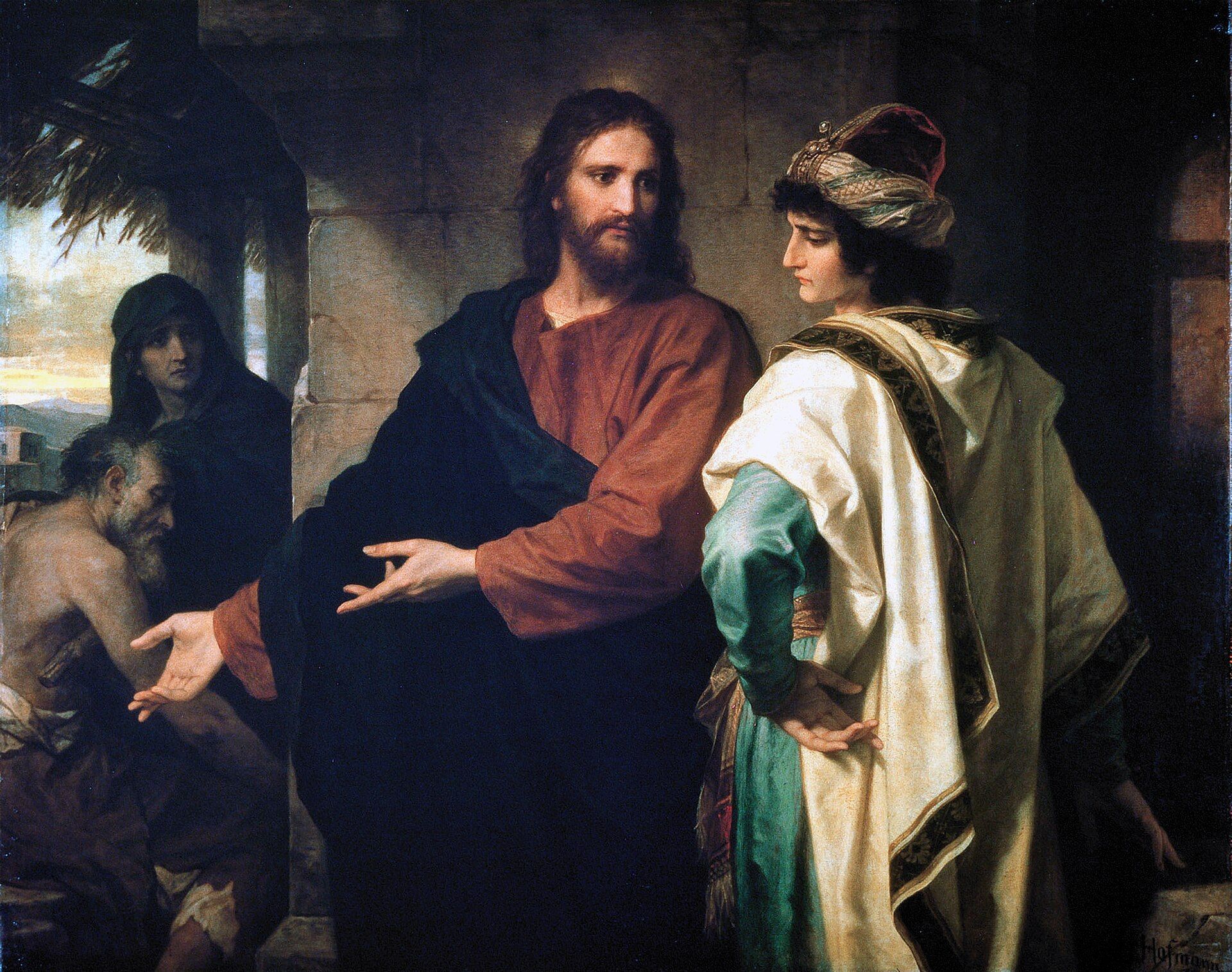 Christ and the Rich Young Ruler, painting by Heinrich Hofmann (1889)
